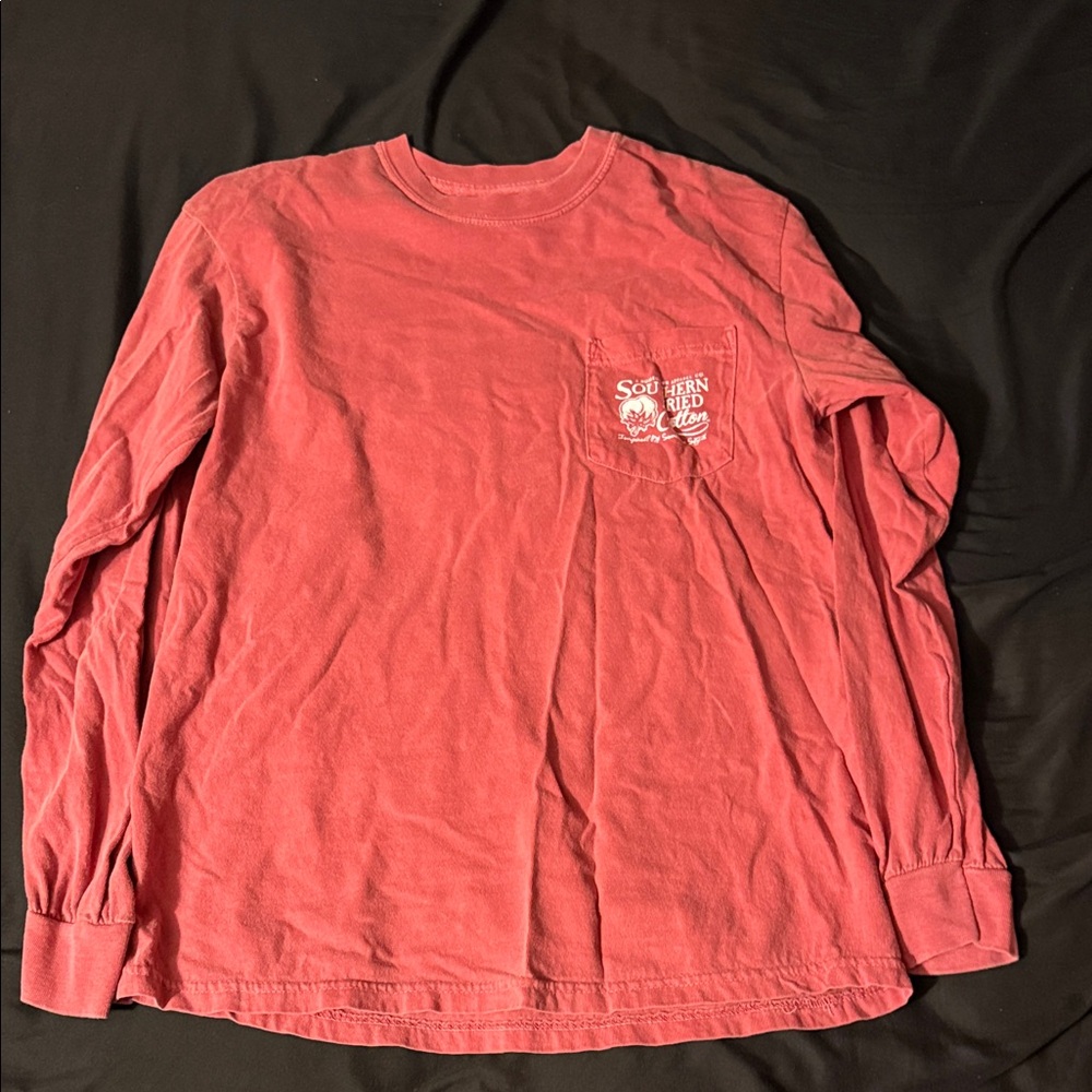 Southern Fried Cotton Men's Coral Long Sleeve Tee